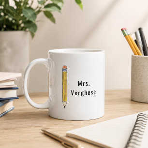 Personalised Pencil Teachers Coffee Mug