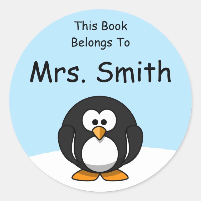 Personalised Penguin Book Label (Front)