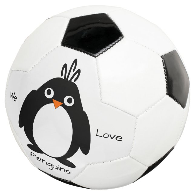 Personalised Penguin Design Soccer Ball (Three Quarter)