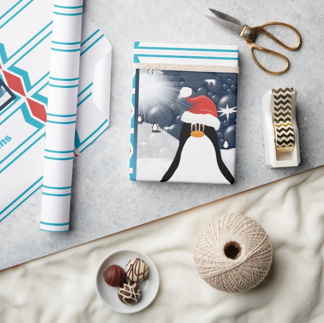 Personalised Penguin Holiday Wrapping Paper (Crafts)