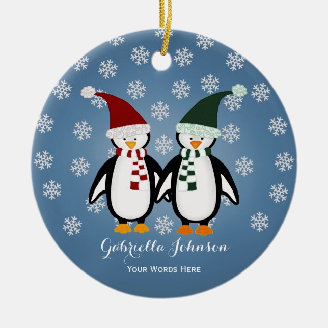 Personalised Penguin Ornament (Front)