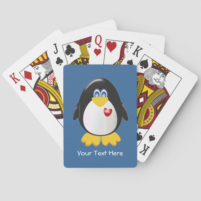 Personalised Penguin Playing Cards (Back)