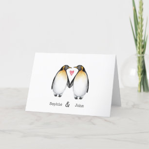 Personalised Penguin Valentines Card