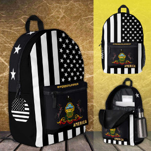 Personalised Pennsylvania Flag bag, American Flag Printed Backpack