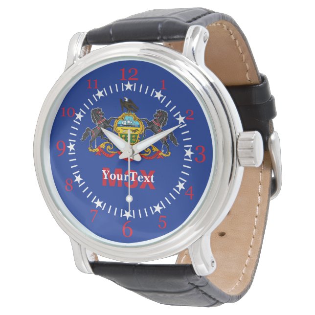 Personalised Pennsylvania State Flag Design Watch (Angled)