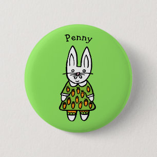 Personalised Penny the Rabbit 6 Cm Round Badge