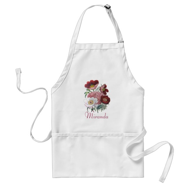 Personalised Peonies Apron (Front)