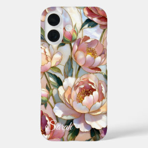 Personalised Peony Floral Phone Case Pink