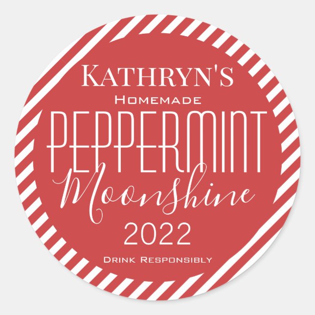 Personalised Peppermint Moonshine Label (Front)