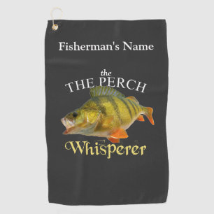 Personalised Perch Whisperer Dark Fishing Towel