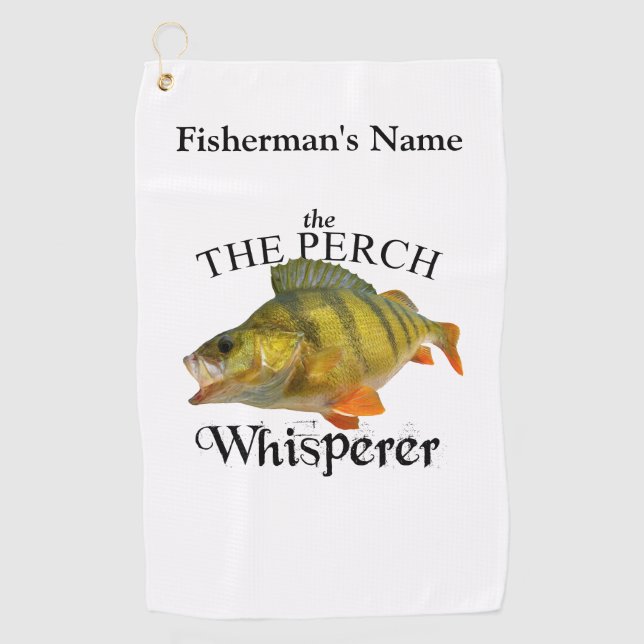 Personalised Perch Whisperer Fishing Towel (Front)