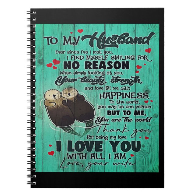 Personalised perfect gift, to my husband letter notebook (Front)