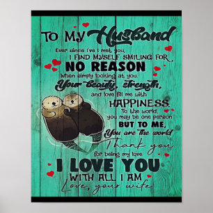 Personalised perfect gift, to my husband letter poster