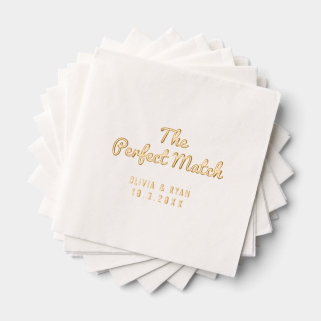 Personalised Perfect Match Bridal Shower Napkins (Insitu (Stacked))