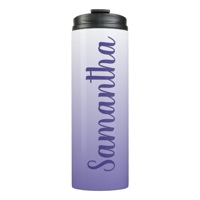 Personalised Periwinkle and White Ombre Thermal Tumbler (Front)