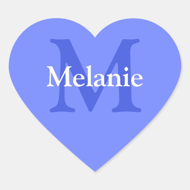 Personalised Periwinkle Heart Sticker (Front)