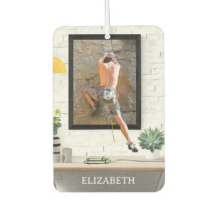 Personalised Person Rock Climbing a Photo Car Air Freshener