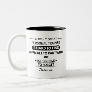 Personalised Personal Trainer Appreciation Quote Two-Tone Coffee Mug
