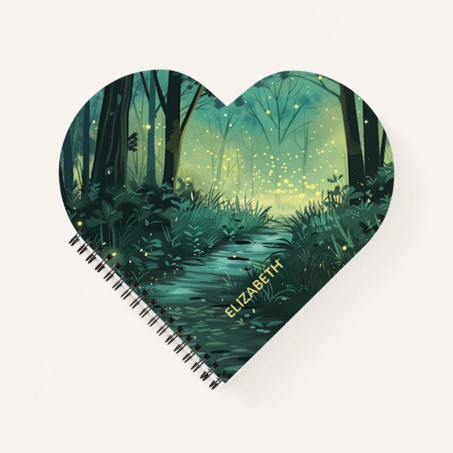 Personalised Personalised Fairy Light Forest  Notebook (Front)