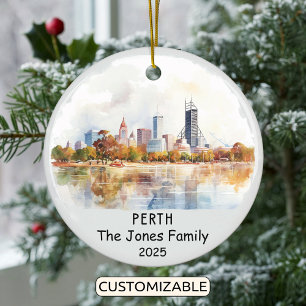 Personalised Perth Ornament, Australia Ceramic Ornament