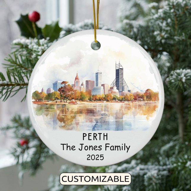 Personalised Perth Ornament, Australia Ceramic Ornament (Creator Uploaded)