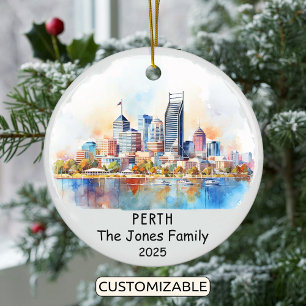 Personalised Perth Ornament, Australia Ceramic Ornament