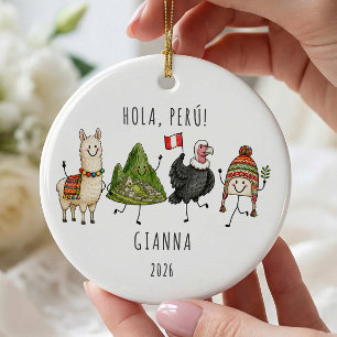 Personalised Peru Vacation Ornament