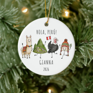 Personalised Peru Vacation Ornament