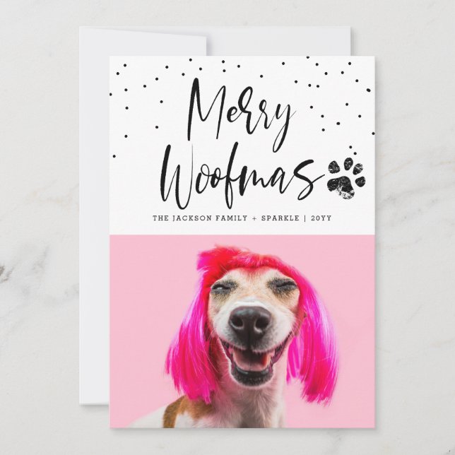 Personalised Pet 2 Photo Christmas Holiday Card (Front)