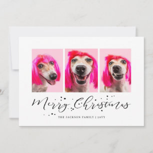 Personalised Pet 3 Photo Christmas Holiday