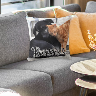Personalised Pet Besties Throw Pillow