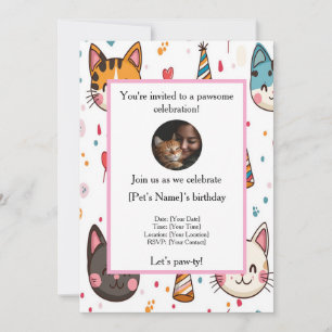 Personalised Pet Birthday Invitation with Photo