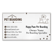Personalised Pet Boarding Magnet Business Card