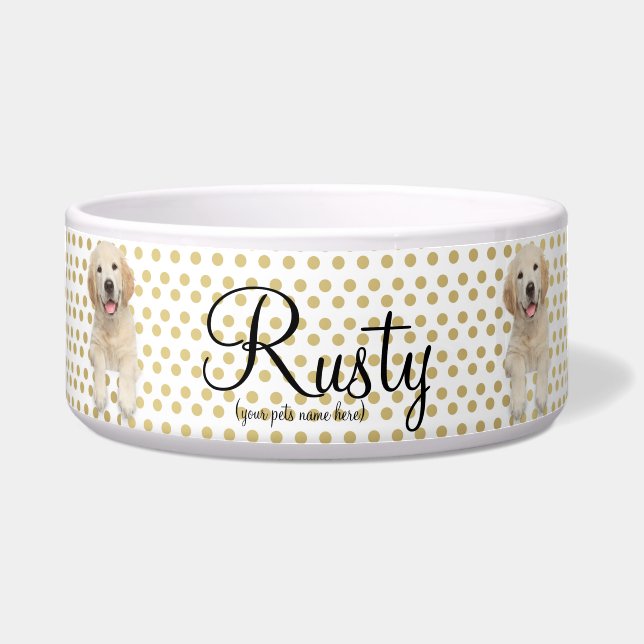 Personalised Pet Bowl/Golden Retriever (Front)