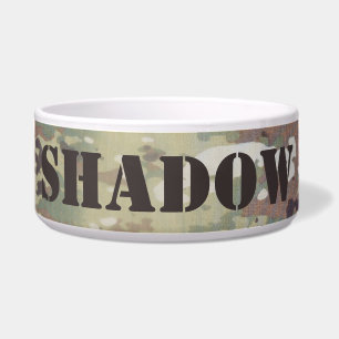 Personalised Pet Bowls Army OCP Camo Uniform Camof