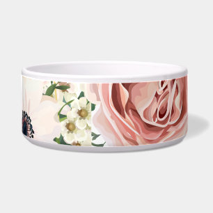 Personalised Pet Bowls Geometric Garden Rose Anemo