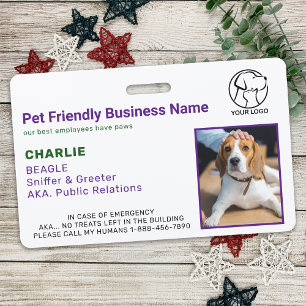 Personalised Pet Business Corporate Dog Photo ID Badge