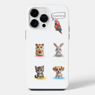 Personalised Pet Case  Add Funny Text  Cute Animal