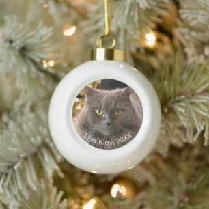 Personalised Pet Cat Dog Christmas Ceramic Ball Christmas Ornament
