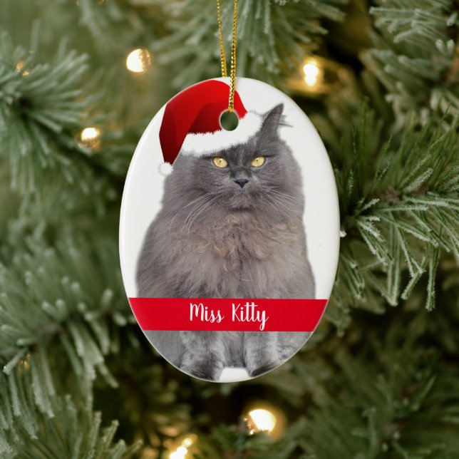 Personalised Pet Cat Dog Christmas Ceramic Ornament (Tree)