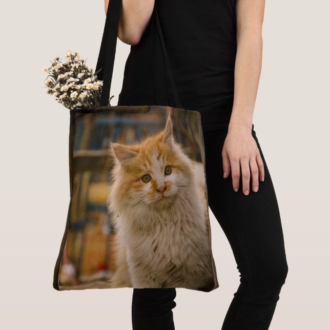 Personalised Pet Cat Photo All Over Print Tote Bag (Close Up)