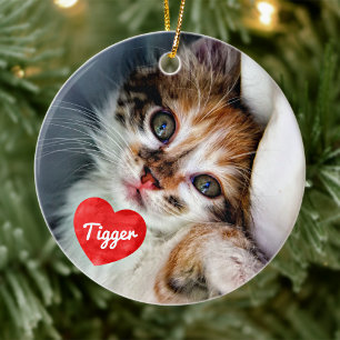 Personalised Pet Cat Photo Keepsake Ceramic Ornament