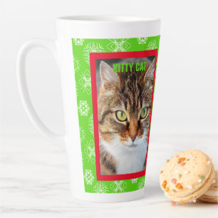 Personalised Pet  Cat Photo Meow Latte Mug