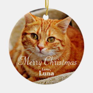 Personalised Pet Christmas Holiday Photo Ceramic Ornament