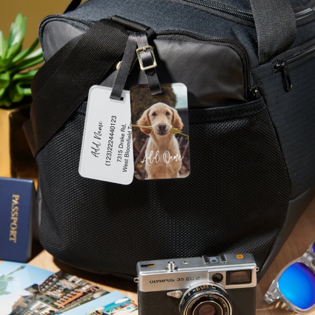 Personalised Pet Custom Photo And Text Luggage Tag (Front & Back)