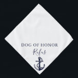 Personalised Pet Dog Anchor Nautical Wedding Bandana<br><div class="desc">A super cute nautical wedding bandanna featuring a ships anchor you can personalise with your dog's name and their honour role on your special day. Designed by Thisisnotme©</div>