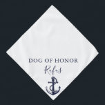 Personalised Pet Dog Anchor Nautical Wedding Bandana<br><div class="desc">A super cute nautical wedding bandanna featuring a ships anchor you can personalise with your dog's name and their honour role on your special day. Designed by Thisisnotme©</div>