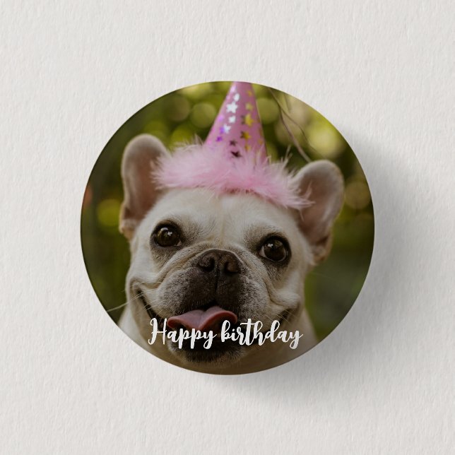  Personalised pet dog birthday  3 Cm Round Badge (Front)