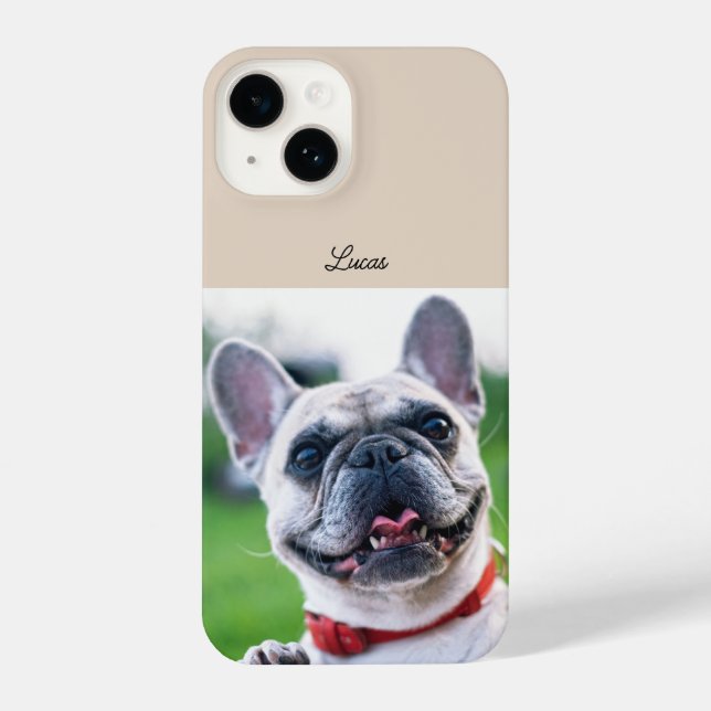 Personalised Pet Dog Cat Photo & Name iPhone Case (Back)