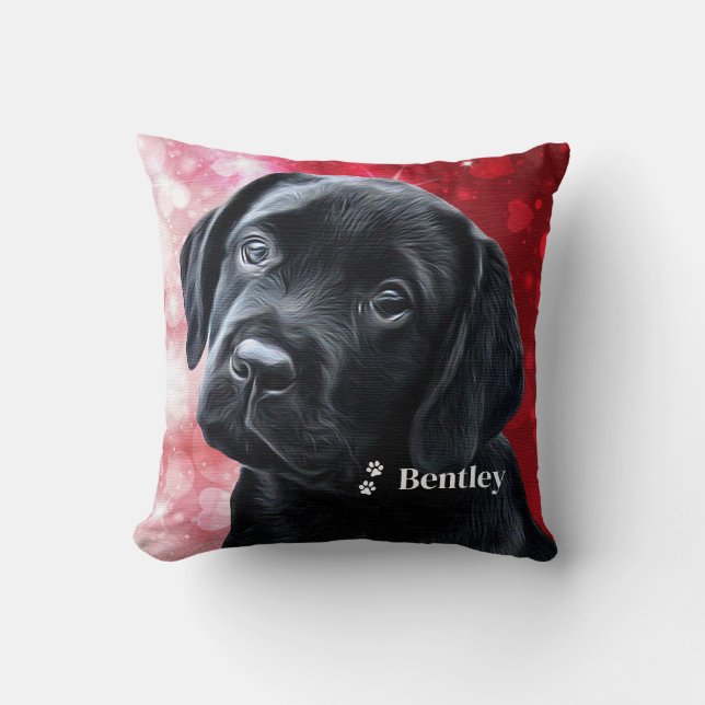 Personalised Pet Dog Lover Monogram Modern Photo  Cushion (Front)